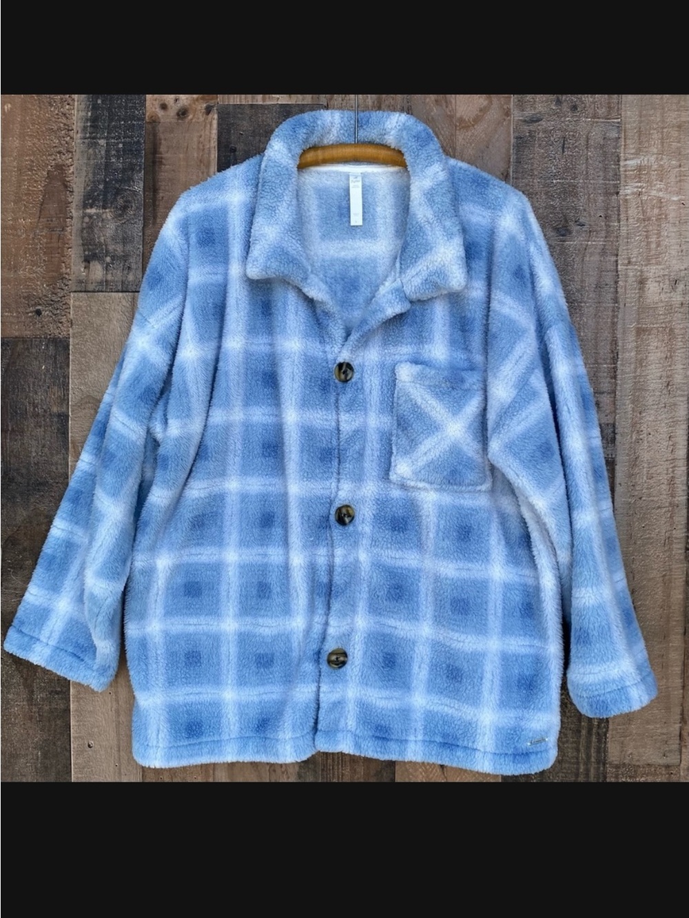 Glyder Show Stopping Shacket Ice Blue Jackson Plaid
